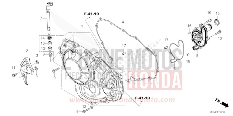 RIGHT CRANKCASE COVER (1) for CRF1100A PEARL GLARE WHITE (NHB53H) from 2025