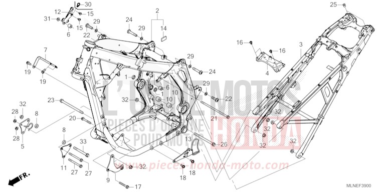 FRAME BODY for CRF1100A PEARL GLARE WHITE (NHB53H) from 2025