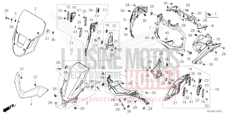 FRONT COVER (1) for CRF1100A PEARL GLARE WHITE (NHB53H) from 2025