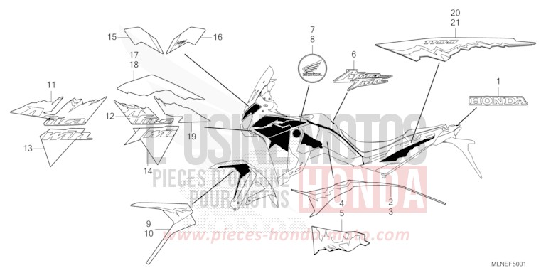 MARK/STRIPE (2) for CRF1100A PEARL GLARE WHITE (NHB53H) from 2025