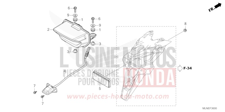 TAILLIGHT/LICENSE LIGHT for CRF1100A MAT BALLISTIC BLACK METALLIC (NHA86) from 2025