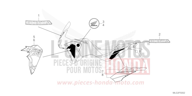 MARK/STRIPE (3) for CRF1100A GUNMETAL BLACK METLLIC (NHC52B) from 2022