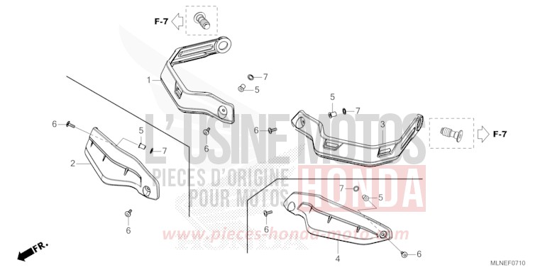 KNUCKLE GUARD for CRF1100A PEARL GLARE WHITE (NHB53) from 2025