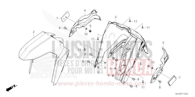 FRONT FENDER for CRF1100A PEARL GLARE WHITE (NHB53) from 2025