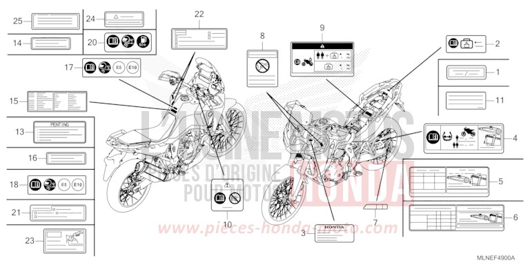 CAUTION LABEL for CRF1100A PEARL GLARE WHITE (NHB53) from 2025