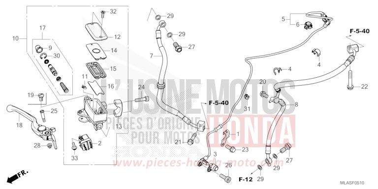 FRONT BRAKE MASTER CYLINDER for CMX1100 IRIDIUM GRAY METALLIC (NHC65) from 2025