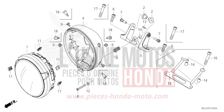 HEADLIGHT for CMX1100 GUNMETAL BLACK METLLIC (NHC52) from 2023