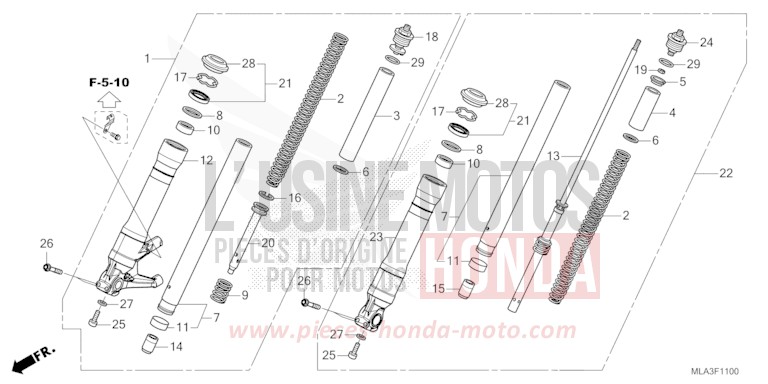FRONT FORK for CMX1100 GUNMETAL BLACK METLLIC (NHC52) from 2023