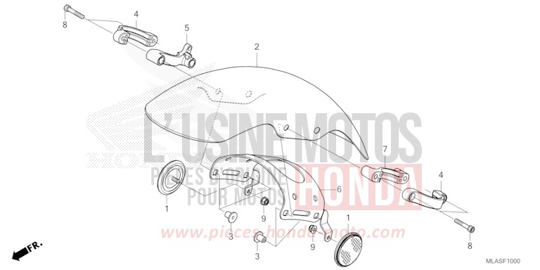 FRONT FENDER for CMX1100 PEARL HAWKSEYE BLUE (PB409) from 2025