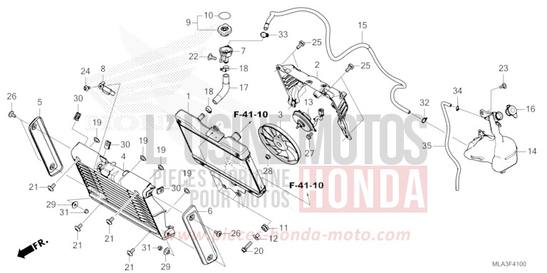 RADIATOR/RESERVE TANK for CMX1100 GUNMETAL BLACK METALLIC (NHC52) from 2023