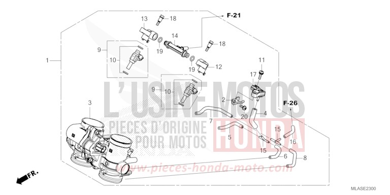 THROTTLE BODY for CMX1100 FLARE ORANGE METALLIC (YR368) from 2025