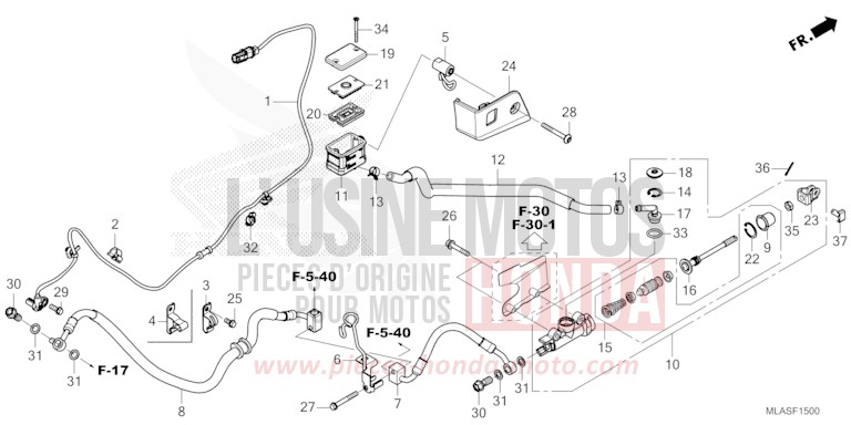 REAR BRAKE MASTER CYLINDER for CMX1100 FLARE ORANGE METALLIC (YR368) from 2025