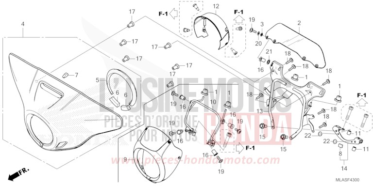 FRONT COWL/DEFLECTOR for CMX1100 MAT BALLISTIC BLACK METALLIC (NHA86) from 2025