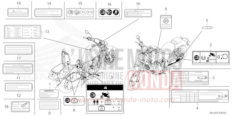 CAUTION LABEL for CMX1100 MAT BALLISTIC BLACK METALLIC (NHA86) from 2025