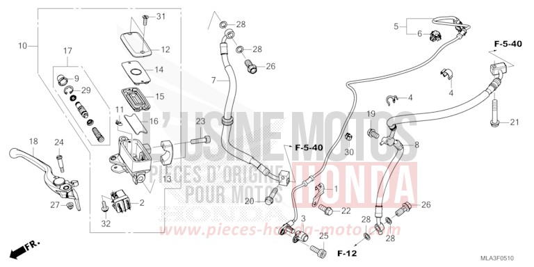 FRONT BRAKE MASTER CYLINDER for CMX1100 IRIDIUM GRAY METALLIC (NHC65) from 2023