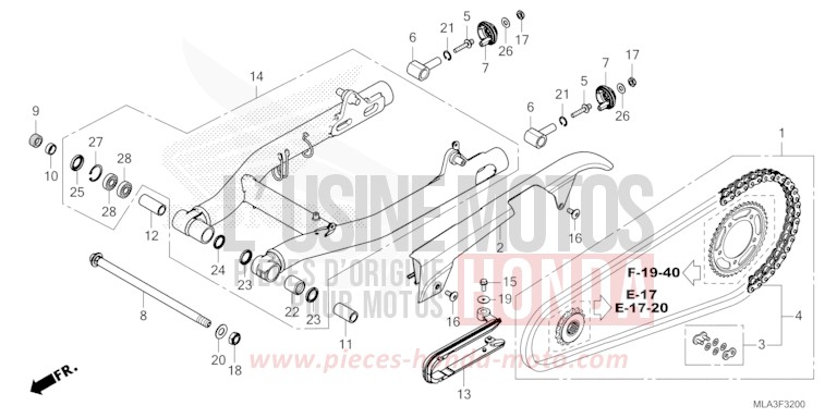SWINGARM for CMX1100 IRIDIUM GRAY METALLIC (NHC65) from 2023