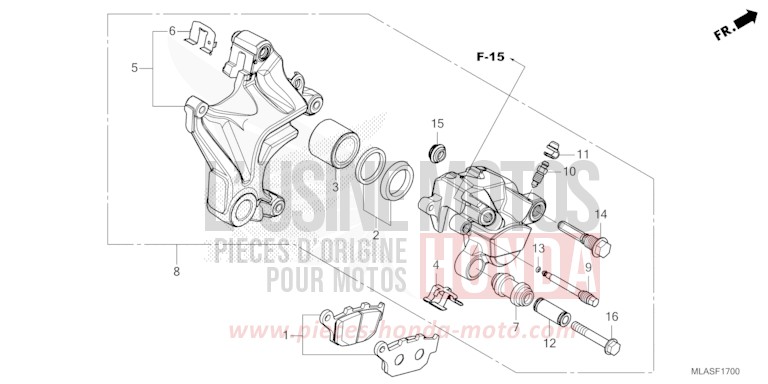 REAR BRAKE CALIPER for CMX1100 PEARL HAWKSEYE BLUE (PB409) from 2025
