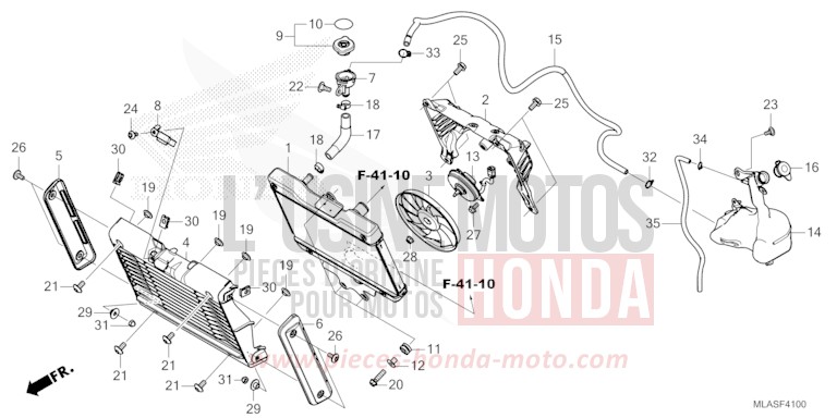 RADIATOR/RESERVE TANK for CMX1100 PEARL HAWKSEYE BLUE (PB409) from 2025