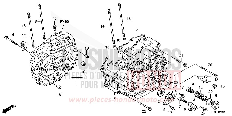 CRANKCASE for XR125L BLACK (NH1) from 2003