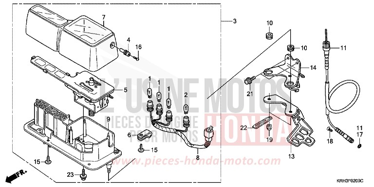METER for XR125L BLACK (NH1) from 2003