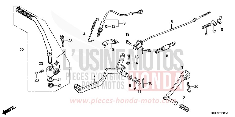 PEDAL for XR125L BLACK (NH1) from 2003