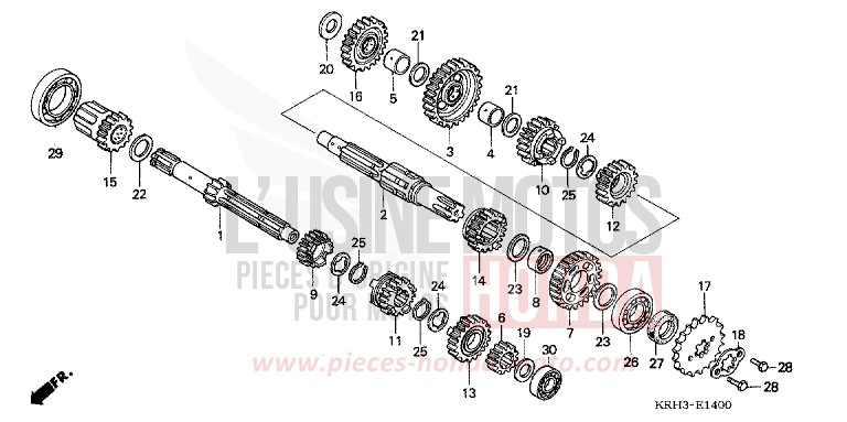 TRANSMISSION for XR125L FIGHTING RED (R134) from 2003