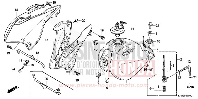 FUEL TANK for XR125L FIGHTING RED (R134) from 2003
