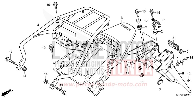 PARAFANGO POSTERIORE per XR125L FIGHTING RED (R134) del 2003