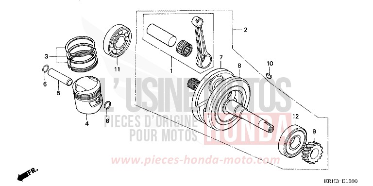 CRANKSHAFT/PISTON for XR125L BLACK (NH1) from 2004