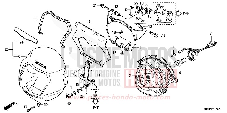 HEADLIGHT for XR125L BLACK (NH1) from 2004