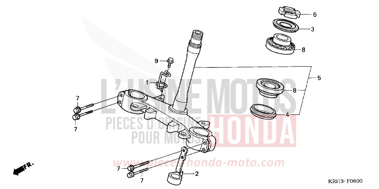 STEERING STEM for XR125L BLACK (NH1) from 2004