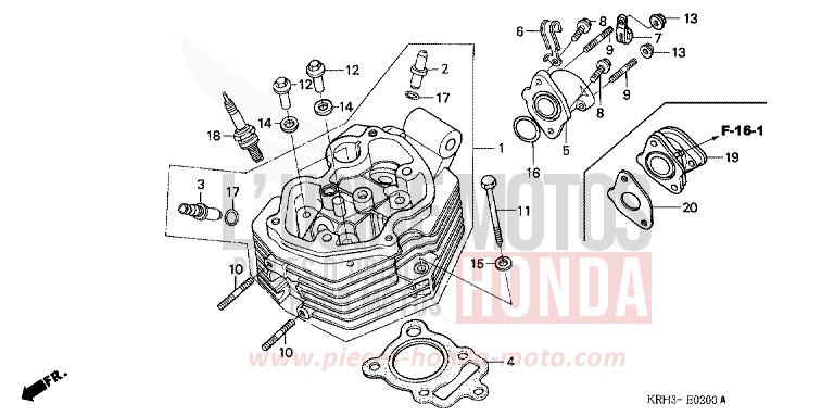 CYLINDER HEAD for XR125L FIGHTING RED (R134) from 2004