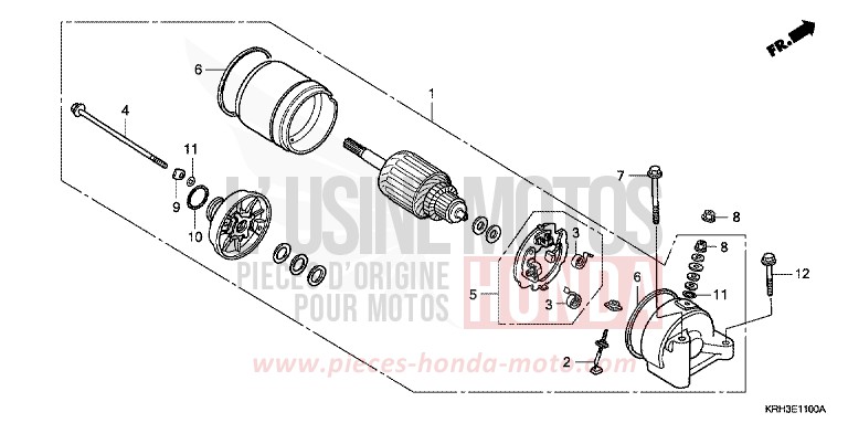 STARTING MOTOR (XR125L3,4,5,6) for XR125L FIGHTING RED (R134) from 2004
