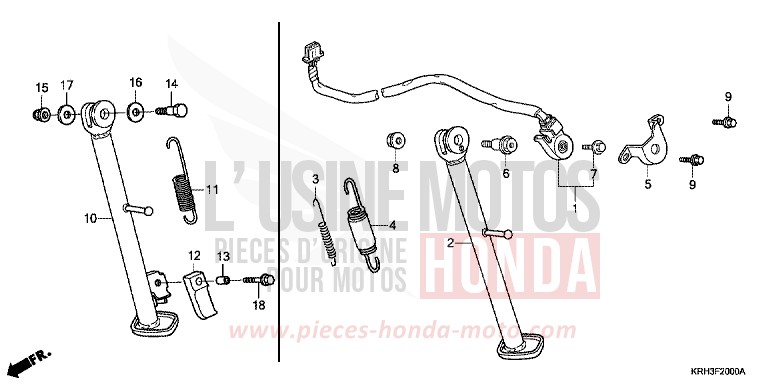 STAND for XR125L FIGHTING RED (R134) from 2004