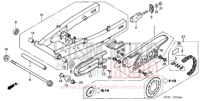 SWINGARM for XR125L BLACK (NH1) from 2005