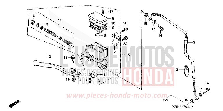 FRONT BRAKE MASTER CYLINDER for XR125L FIGHTING RED (R134) from 2005