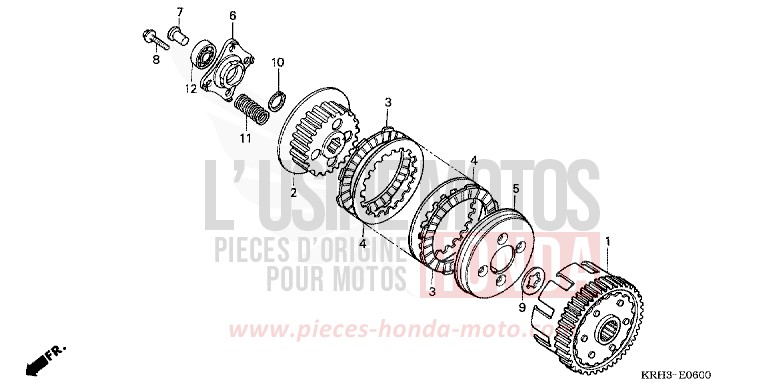 CLUTCH for XR125L BLACK (NH1) from 2006