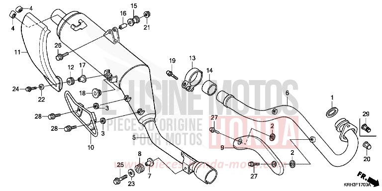 EXHAUST MUFFLER for XR125L BLACK (NH1) from 2006