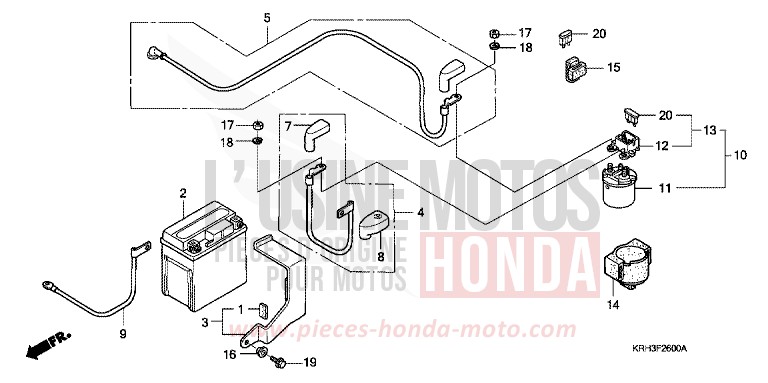 BATTERY for XR125L BLACK (NH1) from 2006