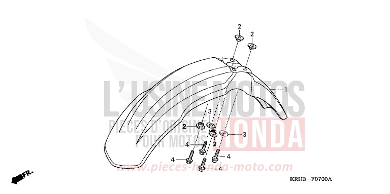FRONT FENDER for XR125L FIGHTING RED (R134) from 2006