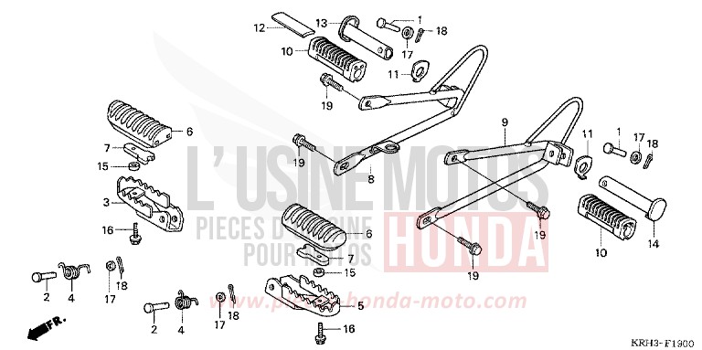 PEDANA per XR125L FIGHTING RED (R134) del 2006