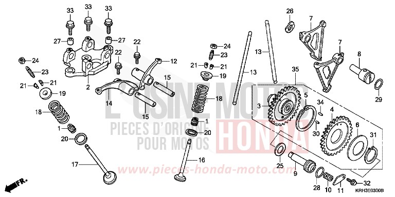 CAMSHAFT/VALVE for XR125L ROSS WHITE (NH196) from 2006