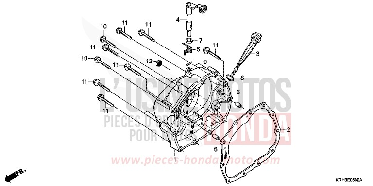 RIGHT CRANKCASE COVER for XR125L ROSS WHITE (NH196) from 2006