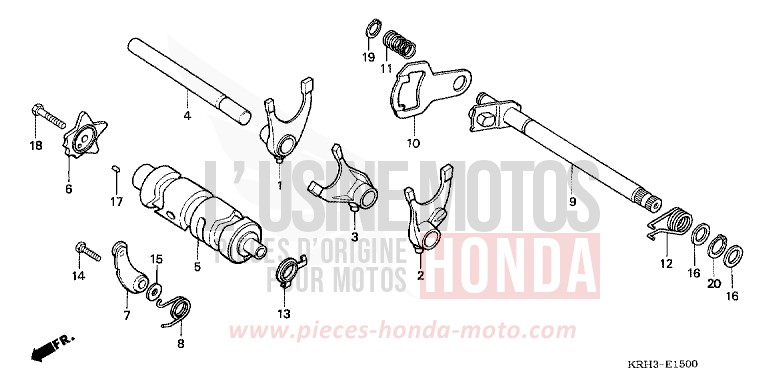 GEARSHIFT DRUM for XR125L ROSS WHITE (NH196) from 2006