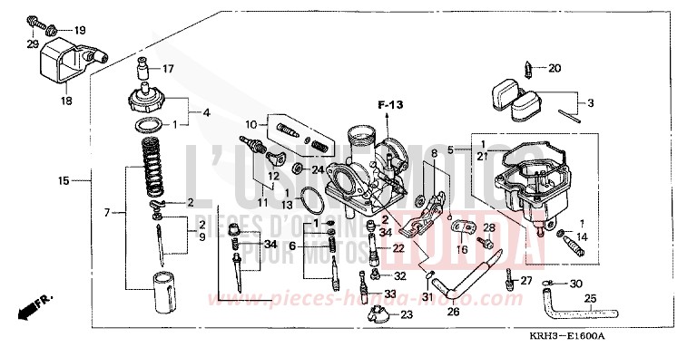 CARBURETOR for XR125L ROSS WHITE (NH196) from 2006