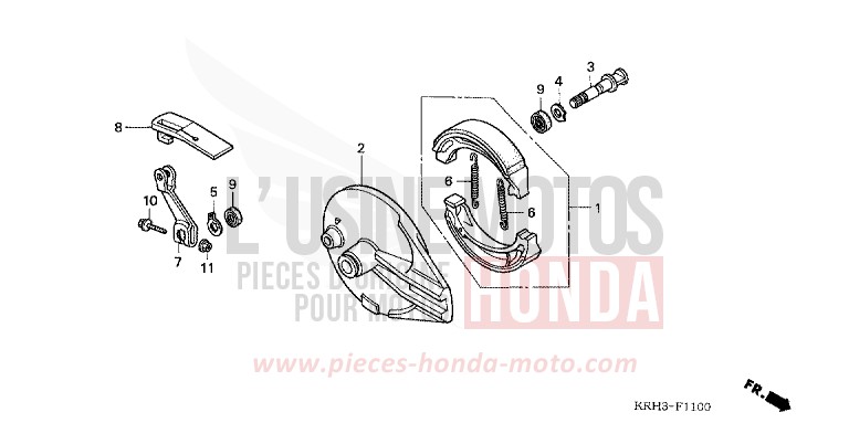 REAR BRAKE PANEL for XR125L ROSS WHITE (NH196) from 2006