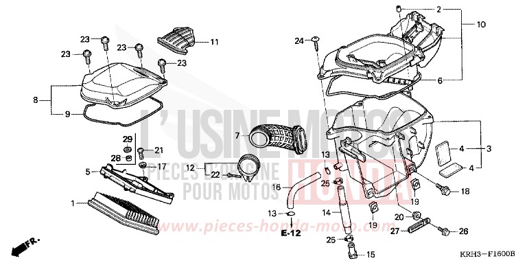 AIR CLEANER for XR125L ROSS WHITE (NH196) from 2006