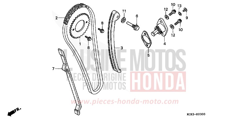 CAM CHAIN/TENSIONER for XLR125R BLACK (NH1A) from 1998