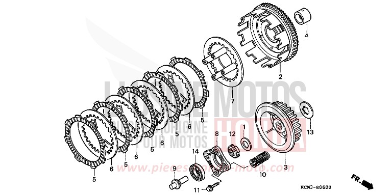 CLUTCH for XLR125R BLACK (NH1A) from 1998