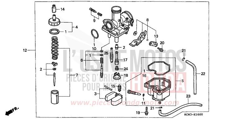CARBURETOR for XLR125R BLACK (NH1A) from 1998
